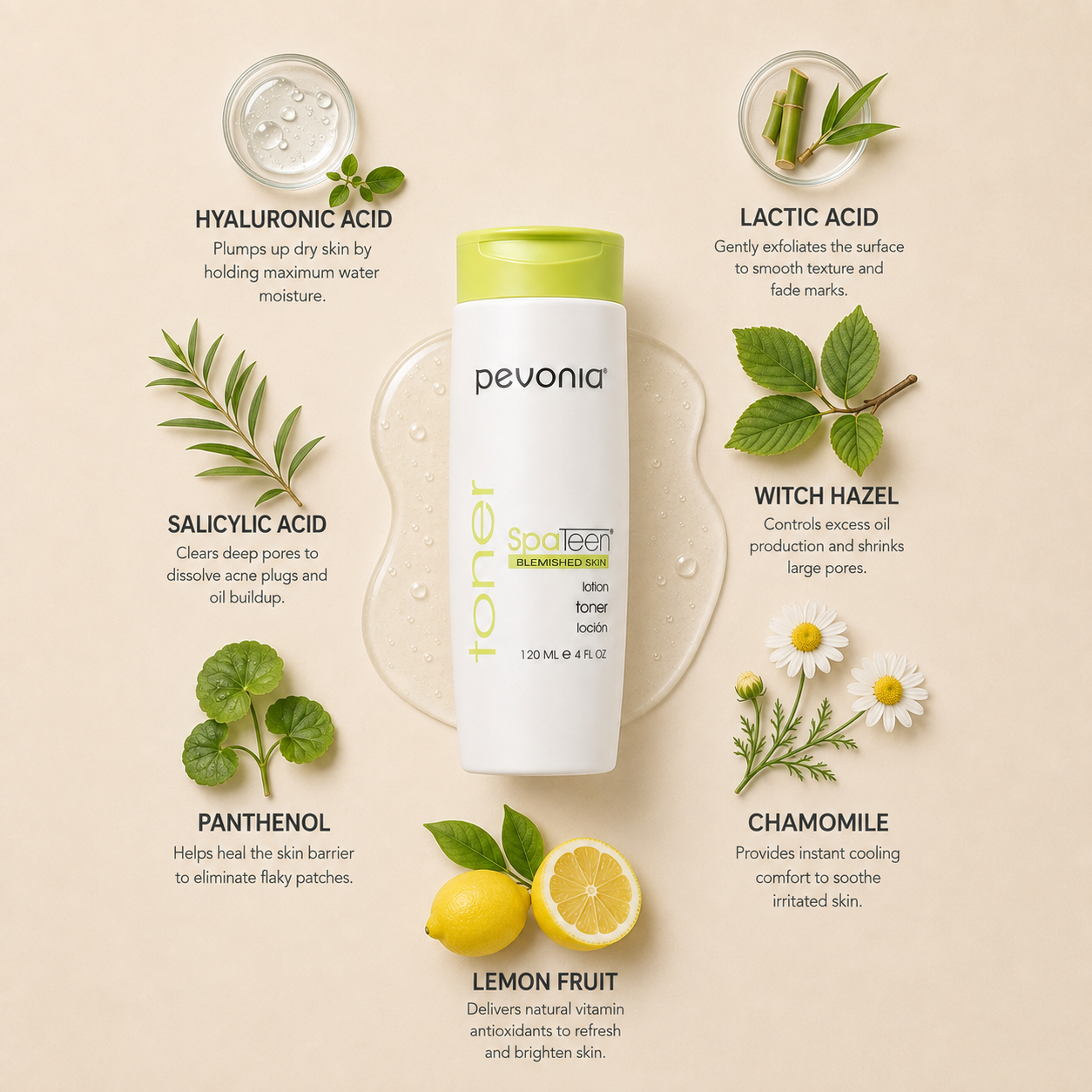 Pevonia SpaTeen Blemished Skin Toner 120ML