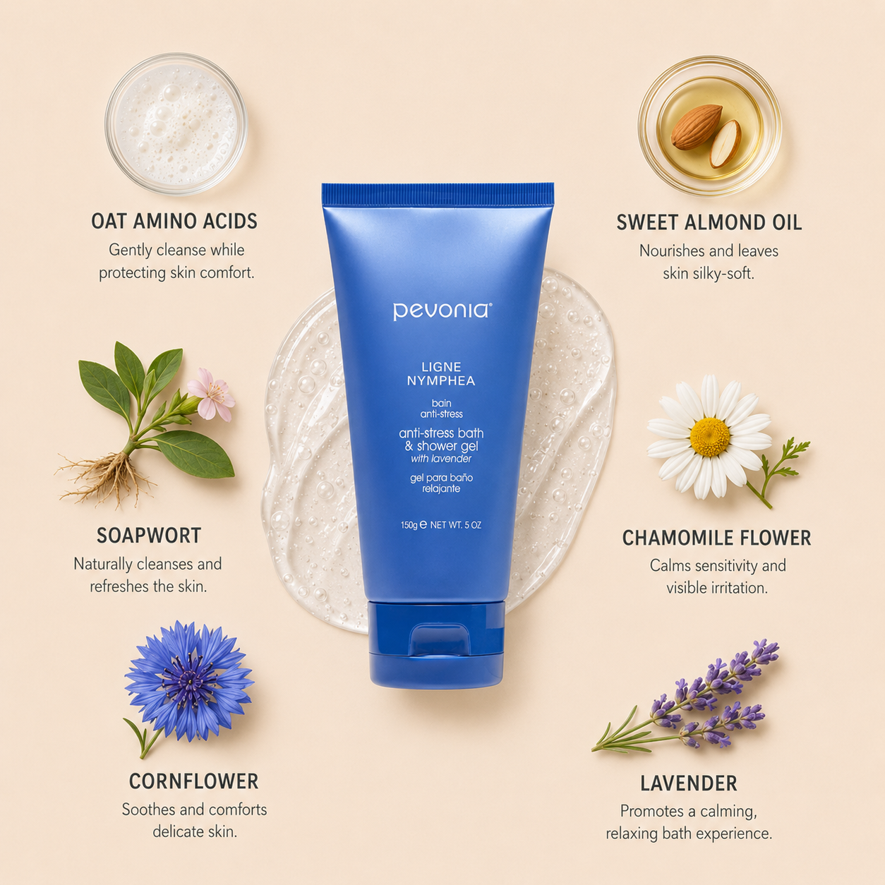 Pevonia Anti-Stress Bath & Shower Gel 150ML