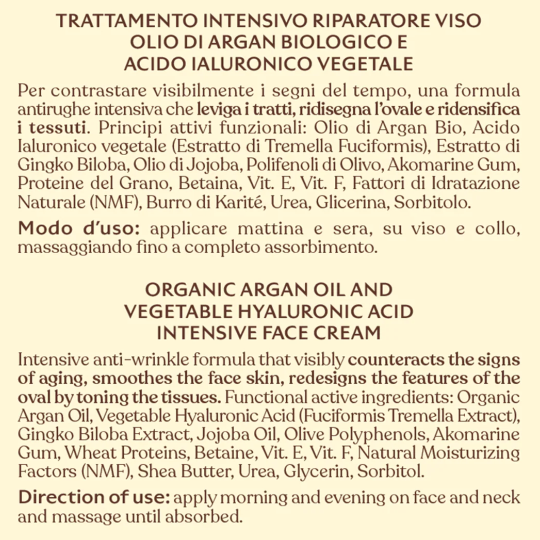 Face Cream Argan Oil & Vegetable Hyaluronic Acid